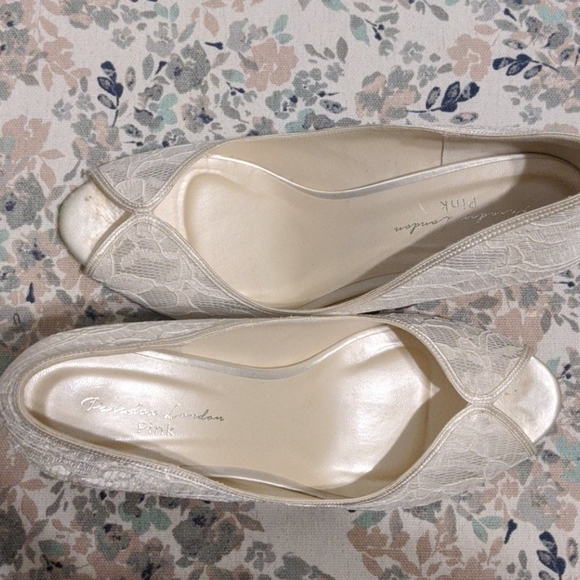 Paradox London Pink Shoes - White lace heels